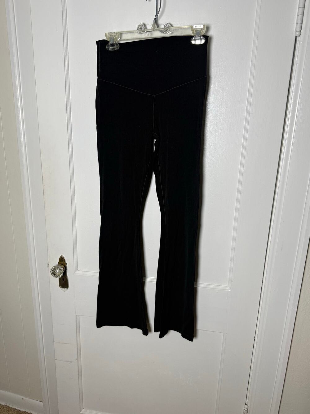 Aerie Offline Black High Rise Flare Leg Classic Wide Leg Yoga Pants Leggings LG
